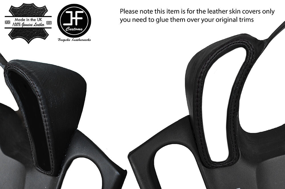 BLACK STITCH 2X DASH POD LEATHER WRAPS NAPA LEATHER COVERS FITS CORVETTE C6