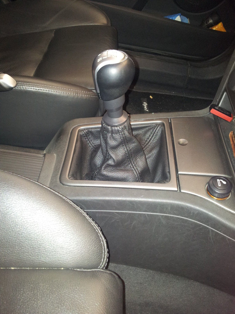 BLACK DOUBLE STITCHING FITS VAUXHALL OPEL SIGNUM 2002-2008 GEAR BOOT COVER