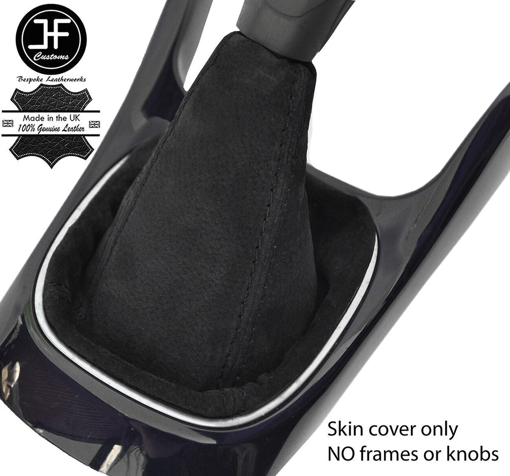 BLACK STITCHING SUEDE MANUAL GEAR GAITER FOR VAUXHALL OPEL ADAM 2012-2018