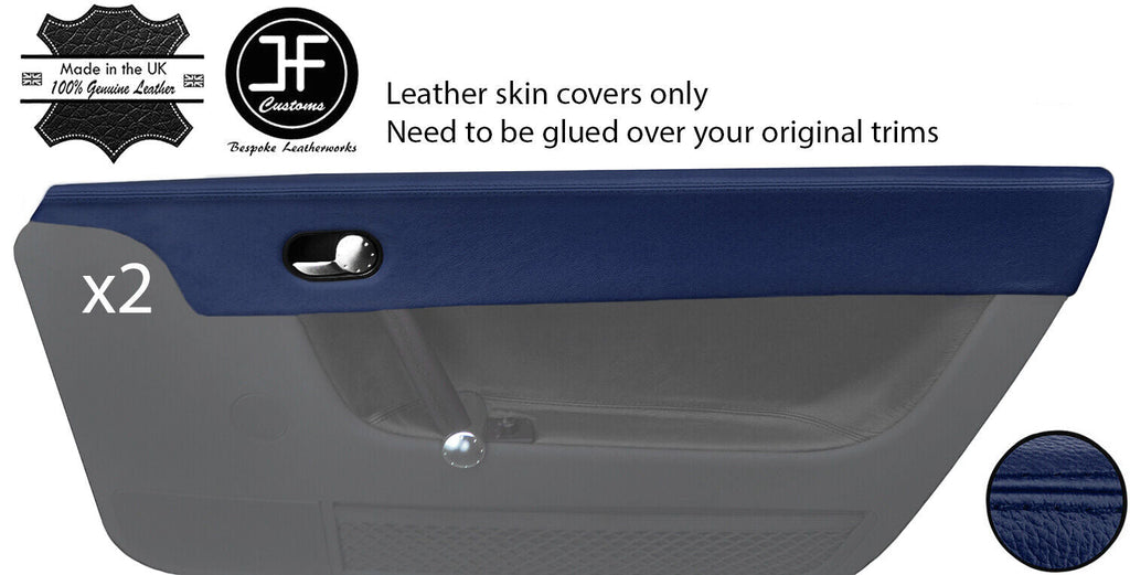 DARK BLUE REAL LEATHER 2X UPPER TOP DOOR CAPPING COVERS FITS AUDI TT MK1 98-06