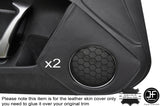 BLACK STICH 2X DOOR SPEAKER TRIM LEATHER COVER FOR TOYOTA GT86 SUBARU BRZ 12-16