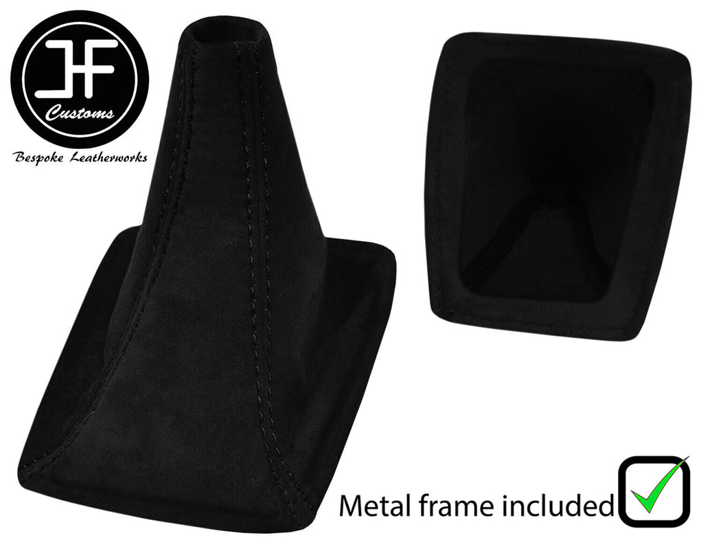 BLACK STITCH LUXE SUEDE GEAR GAITER+METAL FRAME FOR TOYOTA CELICA MK7 99-06