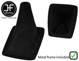 BLACK STITCH LUXE SUEDE GEAR GAITER+METAL FRAME FOR TOYOTA CELICA MK7 99-06