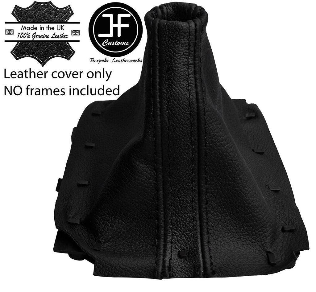 BLACK STRIPE & BLACK REAL LEATHER GEAR GAITER FITS MAZDA MX5 MIATA MK1 1989-1997