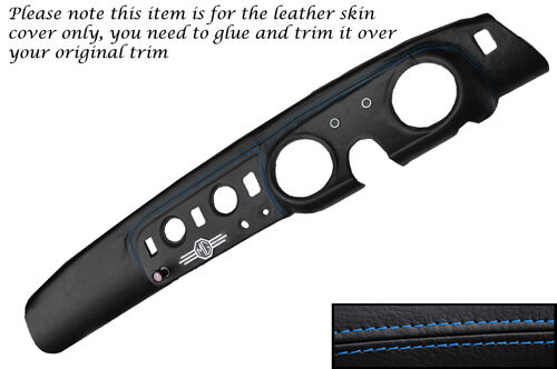 BLUE STITCHING FITS MG MG MIDGET 64-79 DASH DASHBOARD LEATHER SKIN COVER