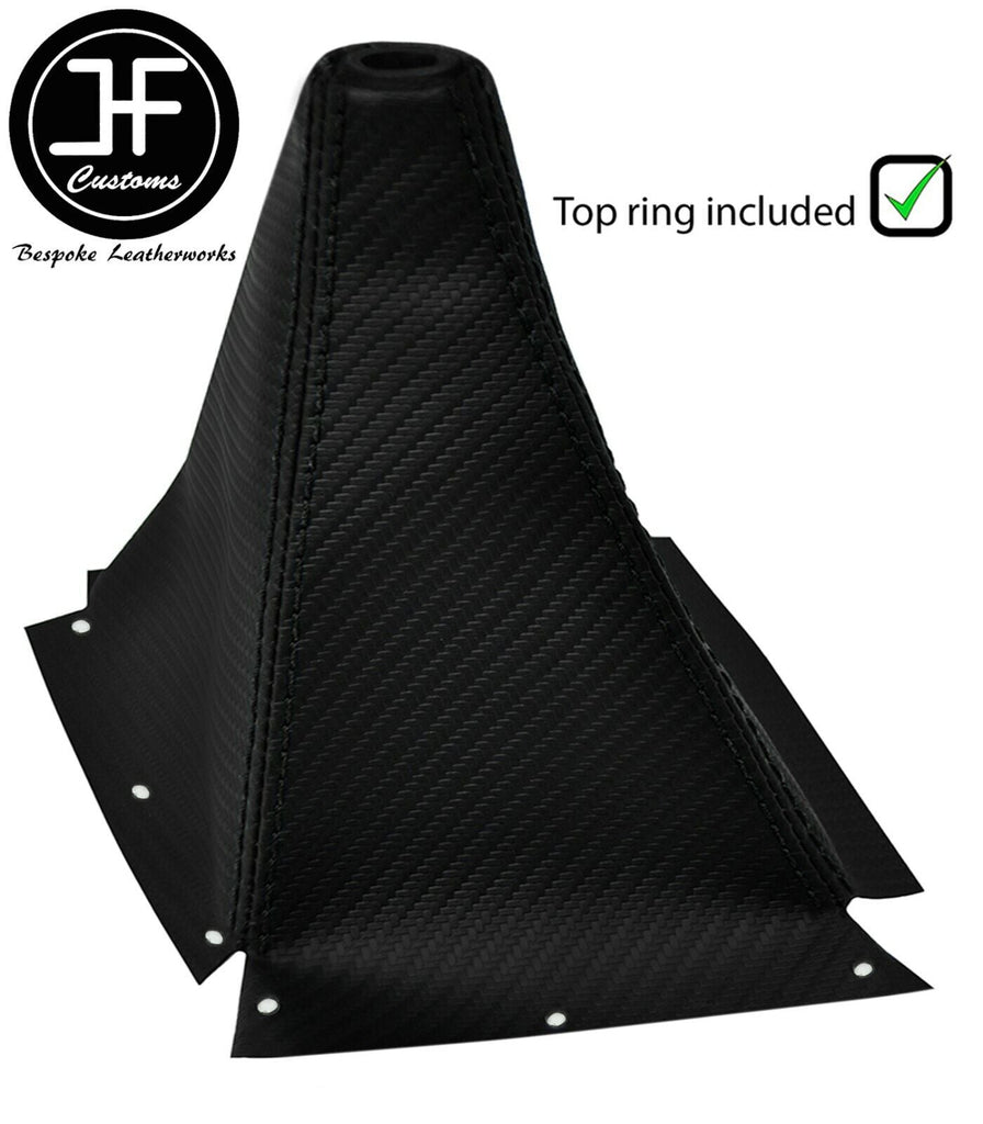 BLACK STITCH CARBON VINYL GEAR GAITER TOP RING FOR NISSAN SKYLINE R33 93-1998