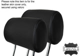 BLACK STITCH 2X FRONT HEADREST LEATHER SKIN COVERS FITS AUDI A4 B6 2001-2004