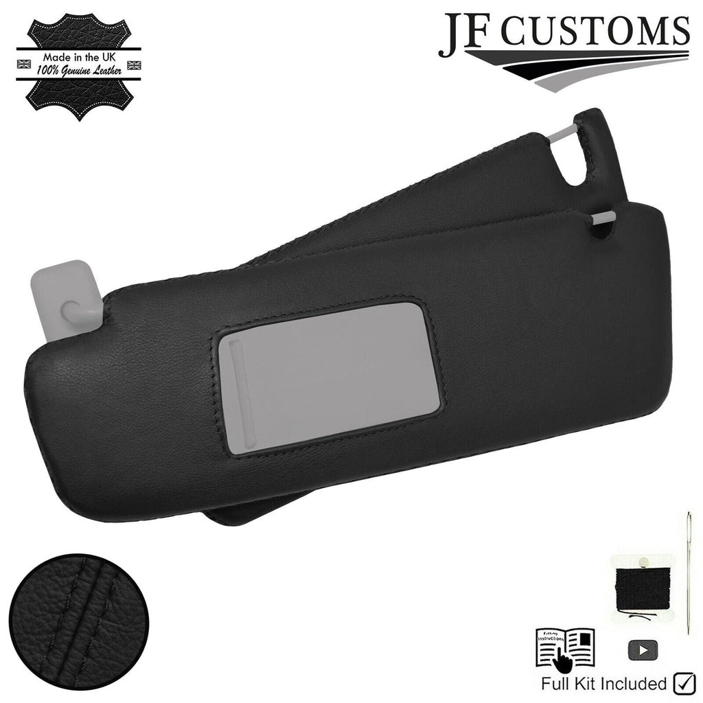 BLACK CROSS STITCH LEATHER 2X SUN VISOR SET COVER FOR PORSCHE CAYENNE 955 03-10