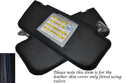 BLUE STITCHING FITS MAZDA RX8 2003-2012 2X SUN VISORS LEATHER SKIN COVERS ONLY