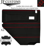 RED LUX-STITCH LEATHER 2X REAR DOOR COVERS FOR LAND ROVER DEFENDER  110 STYLE2