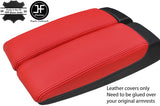RED GENUINE LEATHER 2X ARMREST LID COVERS FITS AUDI A8 2003-2010 CUSTOM NEW