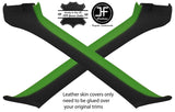 BLACK & GREEN 2X A PILLAR 2 TONE LEATHER COVERS FITS HONDA CRX DEL SOL 92-97