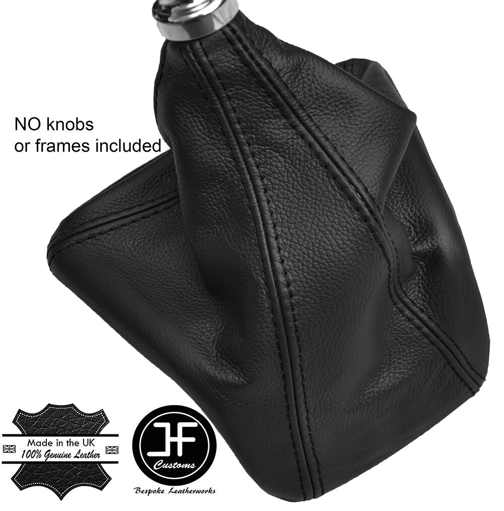 BLACK STITCHING MANUAL LEATHER GEAR GAITER FITS FORD TRANSIT CUSTOM 2013-2016