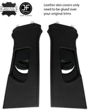 BLACK REAL TOP GRAIN LEATHER 2X UPPER B PILLAR COVERS FITS AUDI Q5 2008-2015