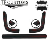 RED STITCH 3X FRONT DASH TRIMS LEATHER COVERS FITS JAGUAR SERIES 1 2 XJ6 XJ12