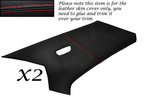 RED STITCH FITS MERCEDES 190 W201 1982-1993 2X C POST PILLAR LEATHER COVERS ONLY