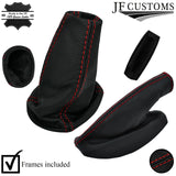 RED STITCH LEATHER GEAR HANDBRAKE + FRAMES FOR LOTUS ELISE EXIGE 2004-2014