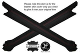 RED STITCH 2X A PILLAR LEATHER SKIN COVERS FITS PORSCHE 914 1970-1976 CUSTOM NEW