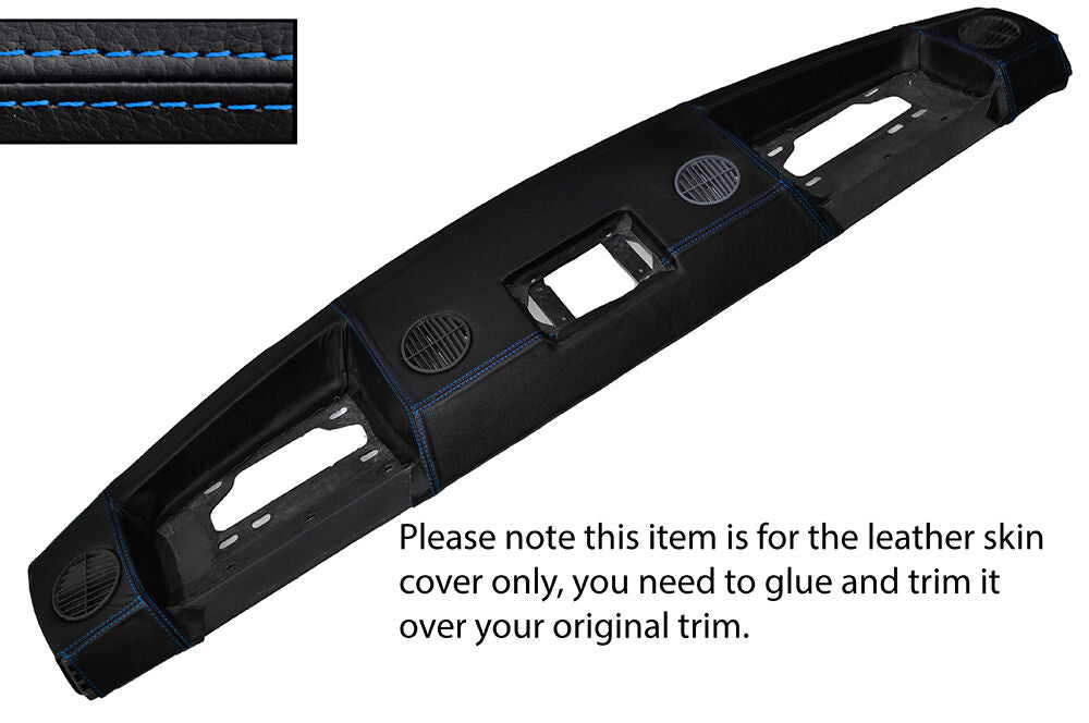 BLUE STITCH TOP DASH DASHBOARD LEATHER SKIN COVER FITS RANGE ROVER CLASSIC