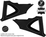 WHITE STITCH 2X REAR C PILLAR LEATHER COVERS FOR SEAT LEON MK2 1P 2005-2011