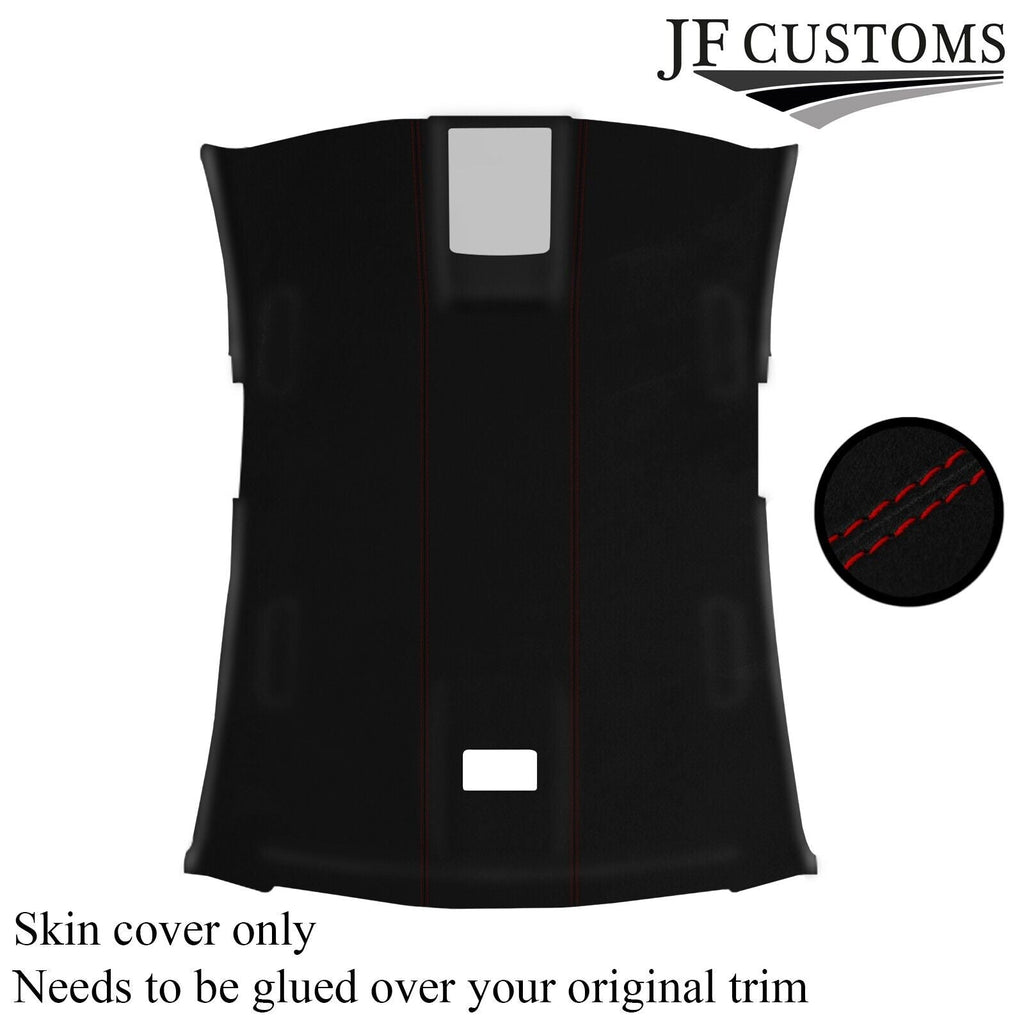 DARK RED STITCH LUXE SUEDE HEADLINER COVER FITS JAGUAR XF 2008-2015 CUSTOM NEW