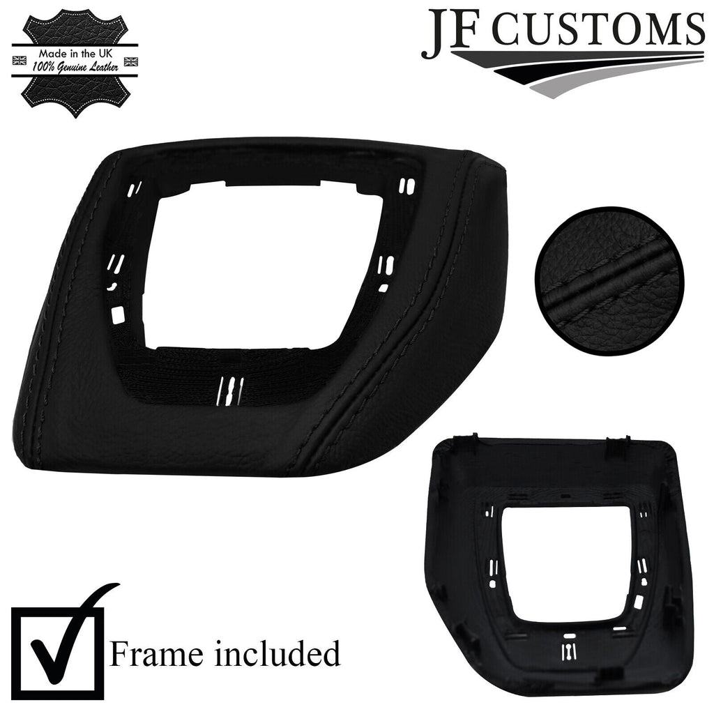 BLACK STITCH LEATHER AUTOMATIC DCT GEAR SURROUND+FRAME FOR BMW X1 E84 12-14