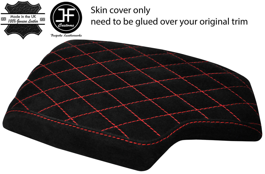 RED DIAMOND STITCHING SUEDE ARMREST COVER FOR BMW 3 SERIES F30 F31 2012-2016