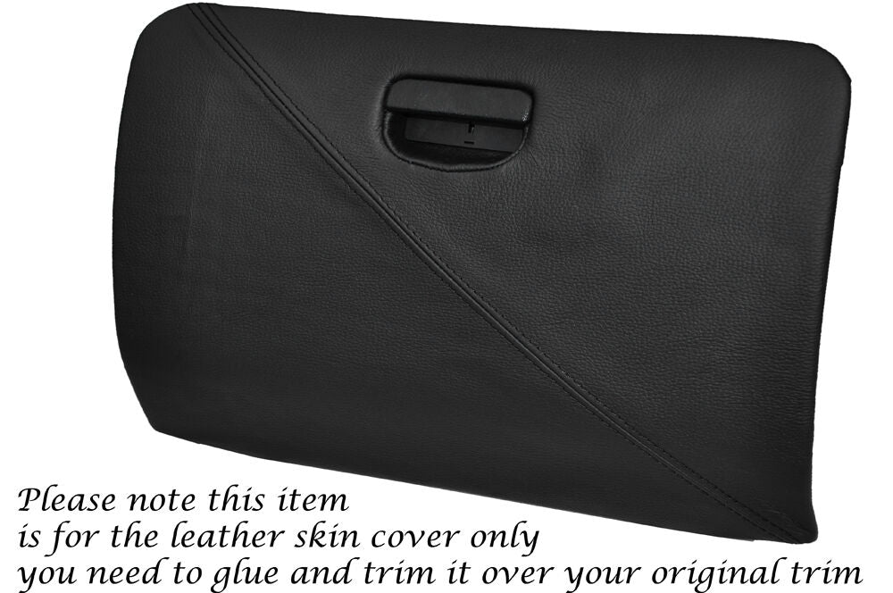 BLACK STITCH GLOVE BOX LID LEATHER SKIN COVER FITS MITSUBISHI EVO 4 5 6 IV V VI