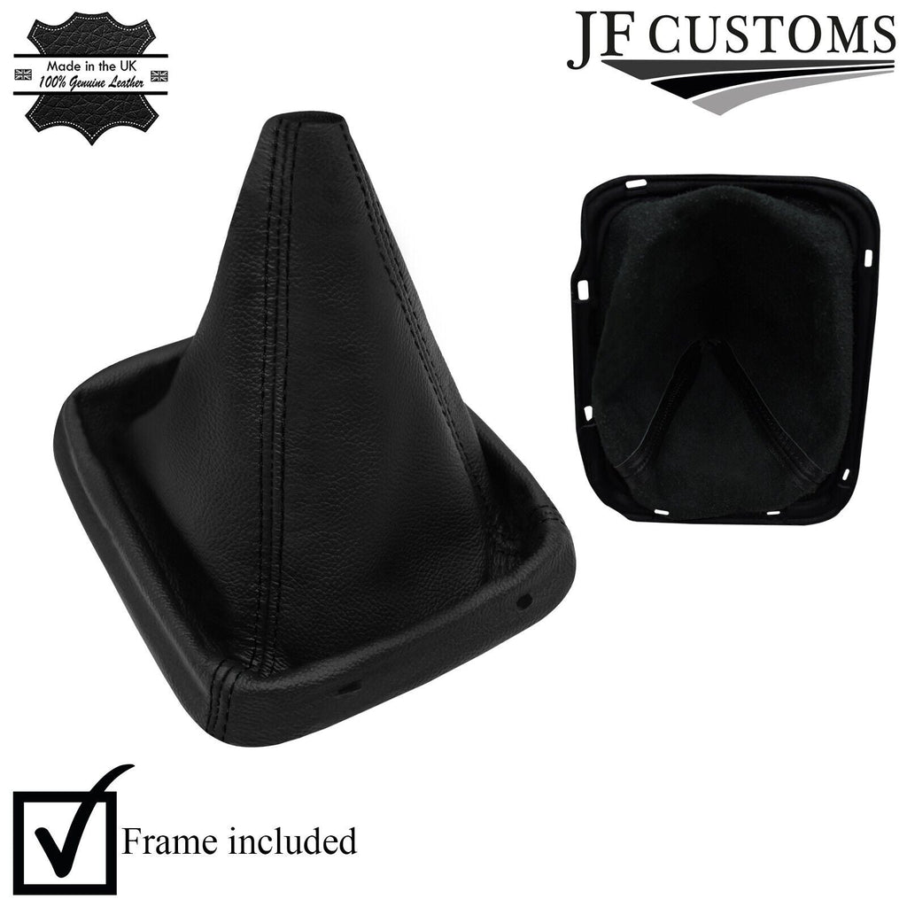 BLACK STITCH LEATHER GEAR GAITER+PLASTIC FRAME FITS NISSAN FRONTIER 05-21