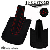 RED STITCH SUEDE HANDBRAKE GAITER + PLASTIC FRAME FOR BMW Z4 E85 E86 02-08