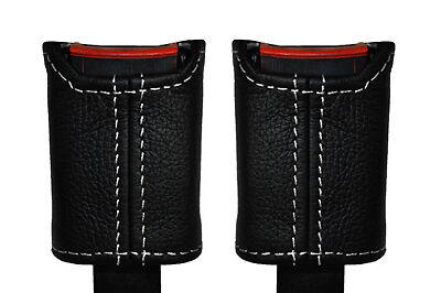 WHITE STITCH FITS VW T4 TRANSPORTER CARAVELLE CAMPER 2X FRONT SEAT BELT COVERS