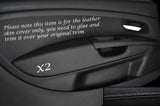 BLACK STITCH 2X FRONT DOOR CARD TRIM ARMREST COVER FITS FIAT GRANDE PUNTO 05-11