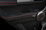 RED DOUBLE STITCH 2X REAR DOOR ARMREST SKIN COVERS FITS HONDA CRV 2006-2012