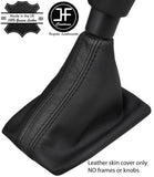 BLACK & BLACK STRIPE TOP GRAIN LEATHER MANUAL GEAR GAITER FOR PEUGEOT 508 11-17