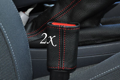 red stitch FITS BMW E87 E81 E82 1 SERIES 2X FRONT SEAT BELT STALK  COVERS ONLY