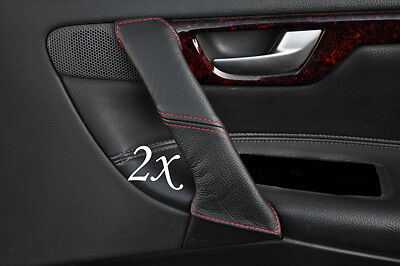 RED STITCH FITS VOLVO V70 S60 2001-2007  2X FRONT DOOR HANDLE LEATHER COVERS