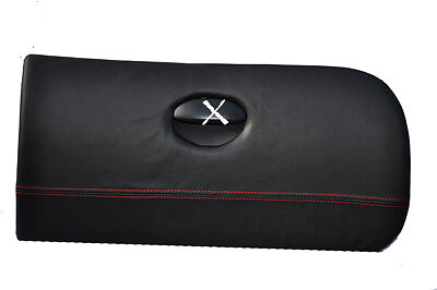 FITS PEUGEOT 206 GLOVE BOX LID COVER red stitch BLACK SOFT LEATHER CUSTOM NEW