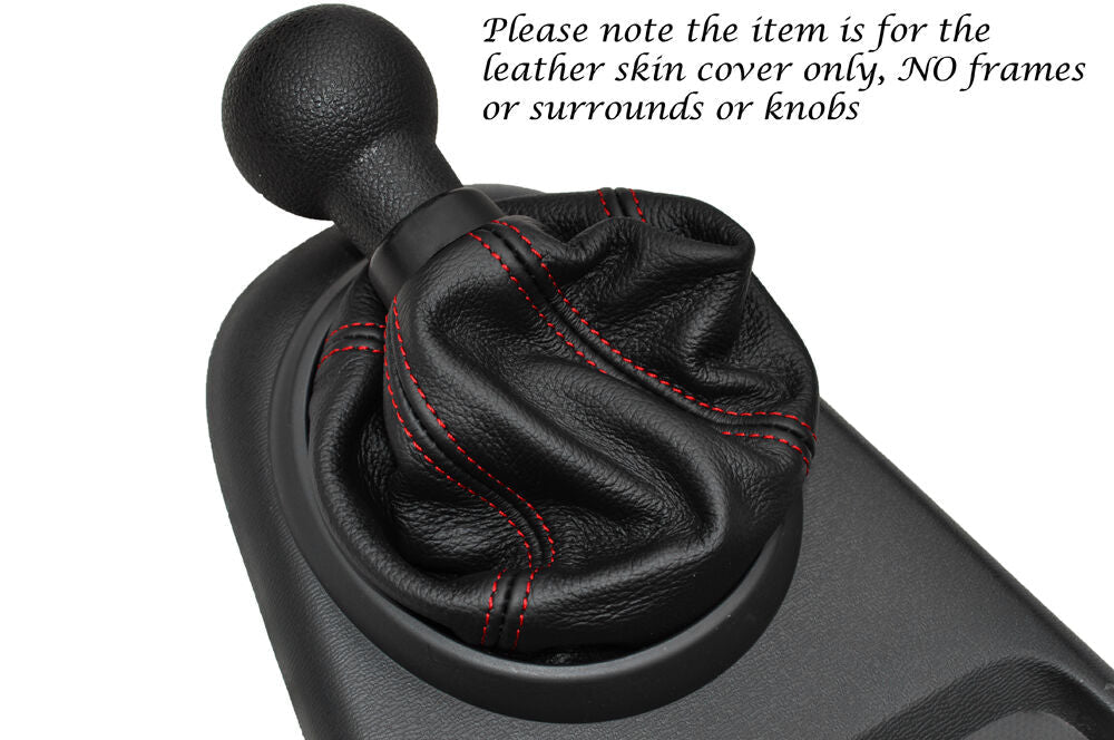 RED STITCHING LEATHER SKIN GEAR GAITER FITS SUZUKI ALTO 2009-2014 CUSTOM NEW