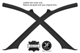 BLACK STITCH 2X A PILLAR REAL LEATHER COVERS FITS SUBARU IMPREZA COUPE 92-98