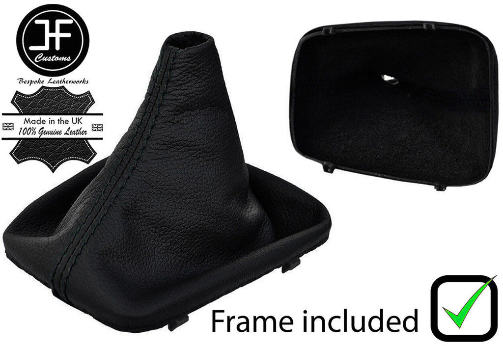 BLACK STITCH LEATHER GEAR GAITER+PLASTIC FRAME FOR BMW 3 SERIES E30 1981-1992