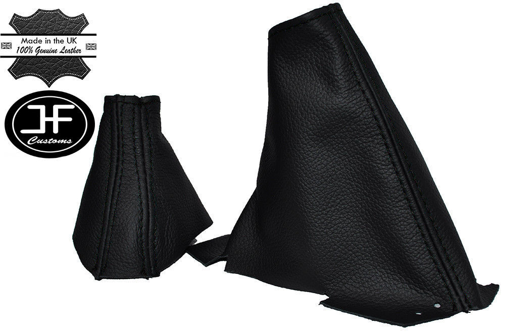 BLACK STITCH AUTOMATIC BLACK LEATHER GEAR HANDBRAKE GAITER FITS VOLVO S80 98-06