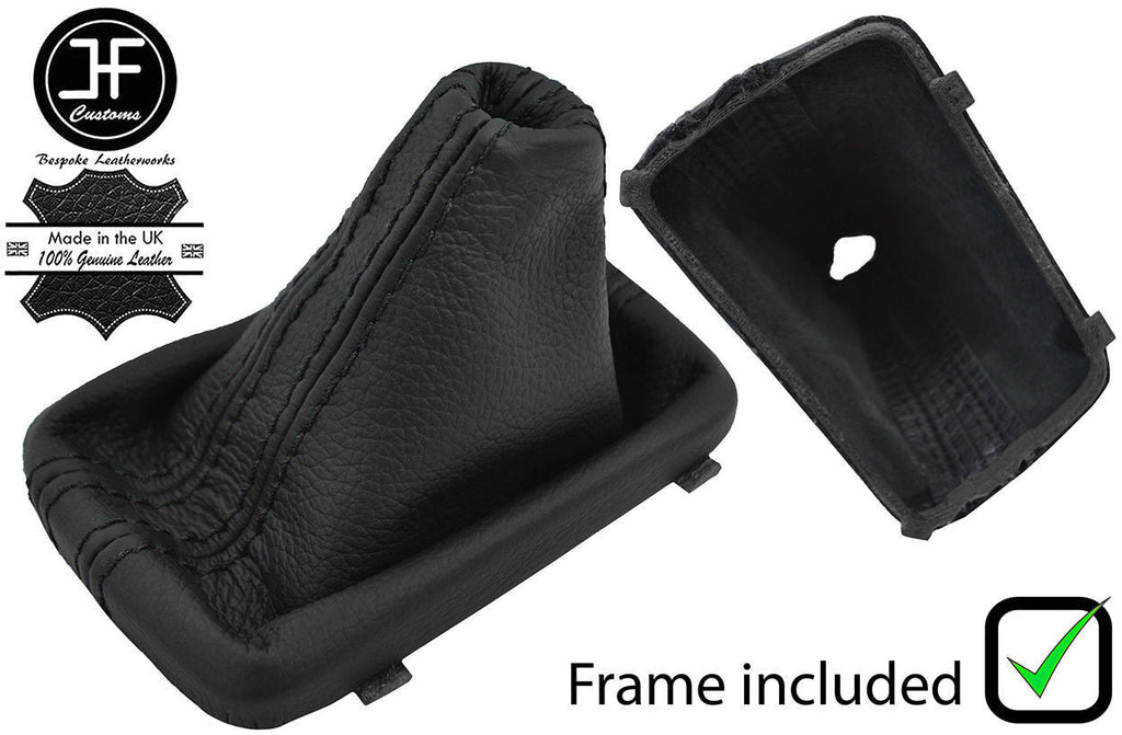 BLACK STITCH LEATHER AUTOMATIC DSG GAITER+PLASTIC FRAME FOR VW PASSAT B6 06-10