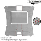 RED STITCH SUNROOF HEADLINER L GREY LUXE SUEDE COVER FOR BMW6 E63 04-10 COUPE