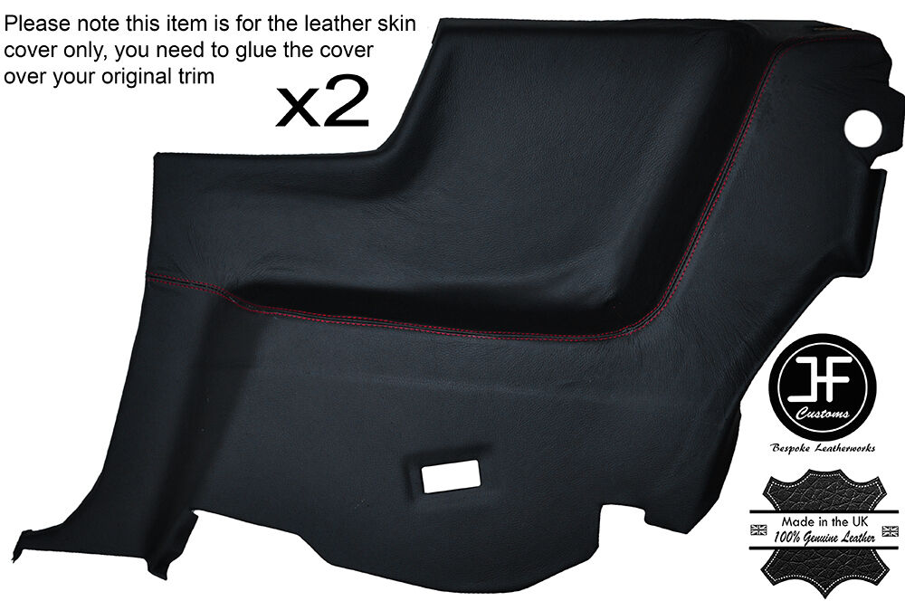 RED STITCHING 2X REAR DOOR CARD LEATHER COVERS FITS VW CORRADO 1988-1995