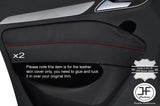 RED STITCH 2X REAR DOOR CARD TRIM LEATHER COVERS FITS AUDI Q3 2012-2016