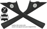 BLACK STITCH 2X A PILLAR LEATHER COVERS FITS MERCEDES A CLASS W169 2004-2012
