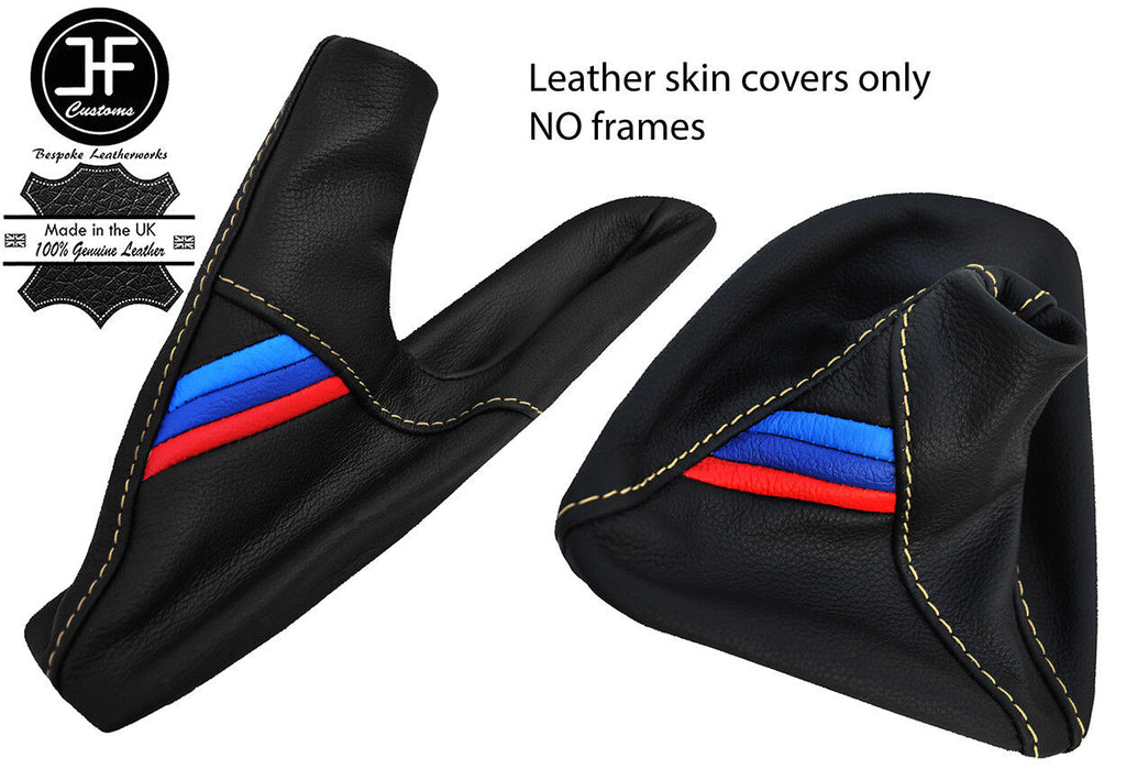 SAND & TRI STITCH GEAR HANDBRAKE GAITER SET FITS BMW 1 SERIES E81 E82 E87 E88