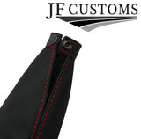 RED STITCH ITALIAN LEATHER GEAR + PLASTIC FRAME FOR FIAT PUNTO MK1 93-99