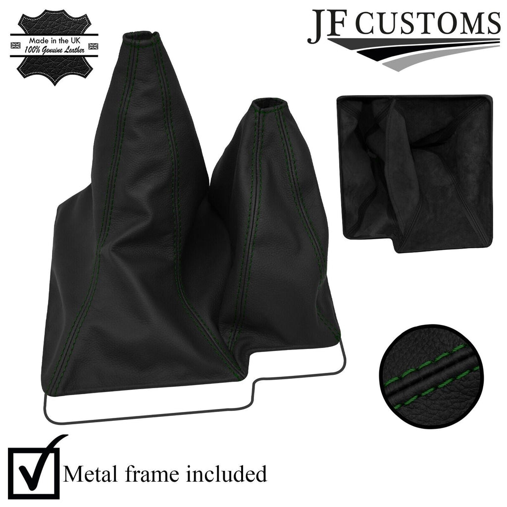 FITS NISSAN PATROL DX Y61 1997-2016 D GREEN STITCH LEATHER GEAR GAITER