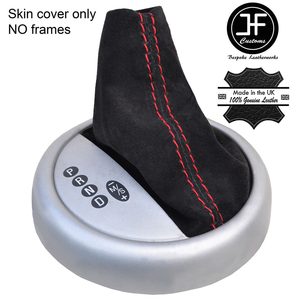 RED STITCH REAL SUEDE AUTO AUTOMATIC GEAR GAITER FOR BMW MINI R50 R52 01-06